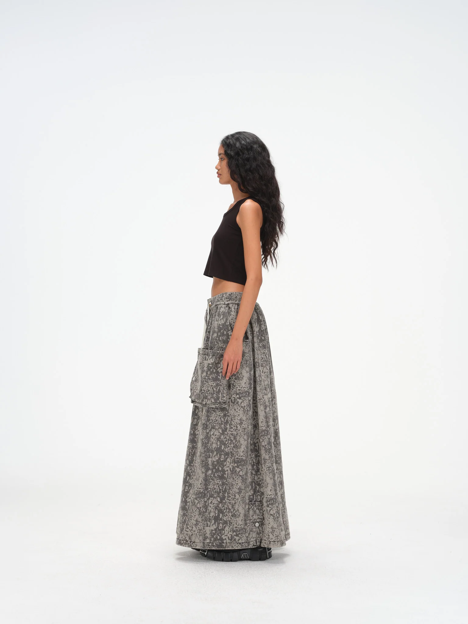 Wide Leg Yemi Pants - Stone Grey Abstract - Image 6