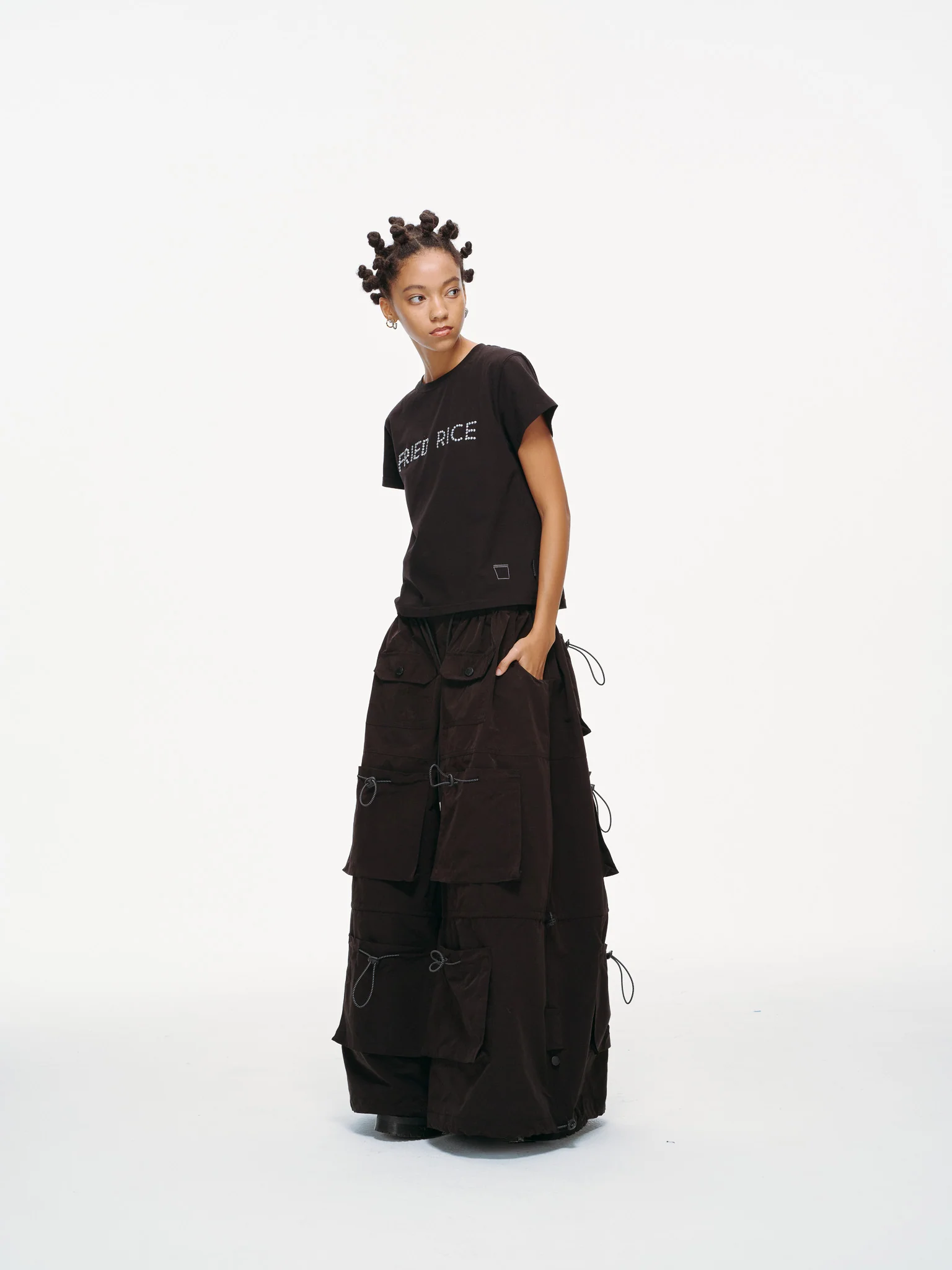 Yemi Cargo Pants – Extra Wide Leg, Multi-Pocket, Midnight - Image 4